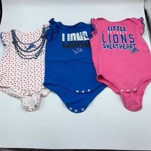 18 mo NFL Girl Detroit Lions Shirts bundle of 3